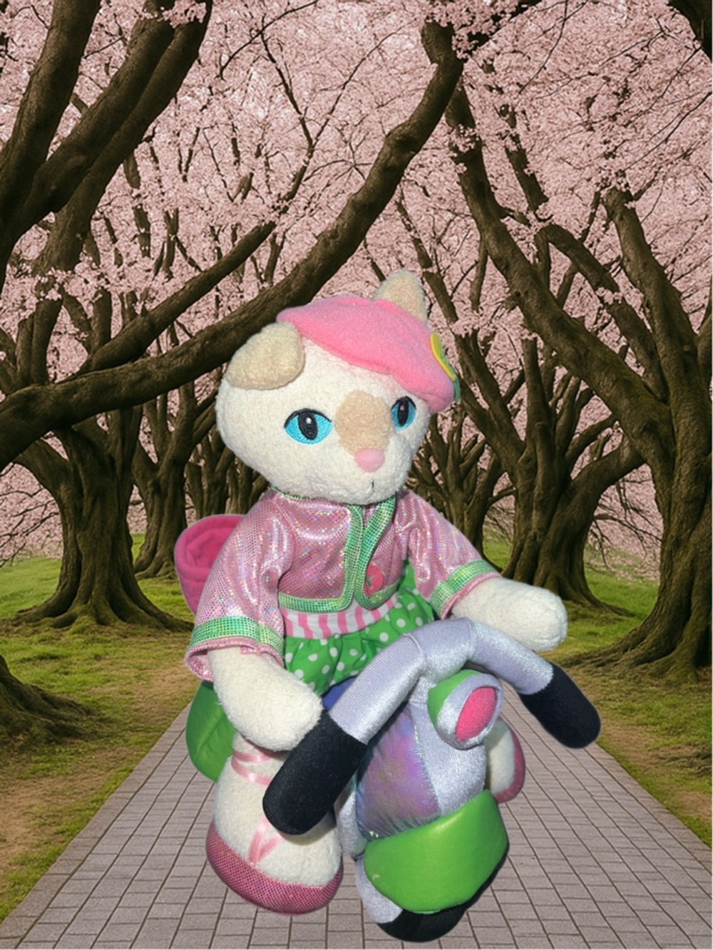 HTF Kitty'tude Cats Attitude Fashionable Kitty Cat Plush Camille W Motorcycle